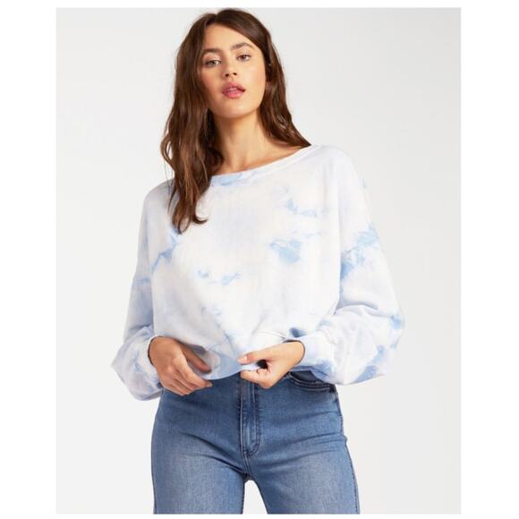 Ice Blue Billabong Lazy Way Pullover Sweatshirt L - Picture 1 of 11